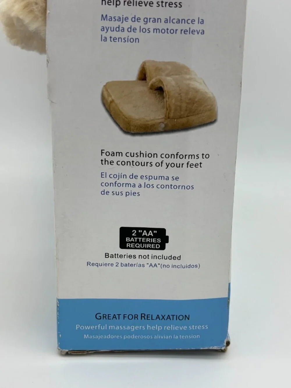 Spa Massage Foot Massager Vibration Slipper Style Relaxation Beige Fleece Soft